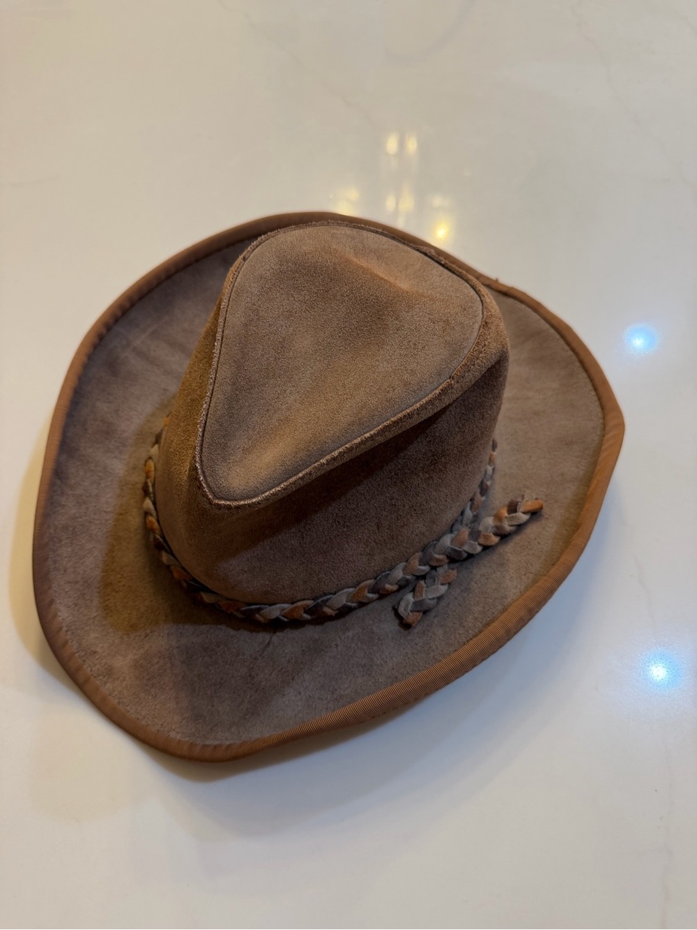 Men's Brown Suede Cowboy Hat - Classic Western Style